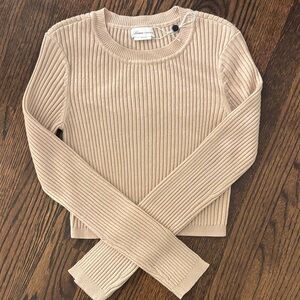 Lovers + Friends Ribbed Knit light pink short sweater- never worn